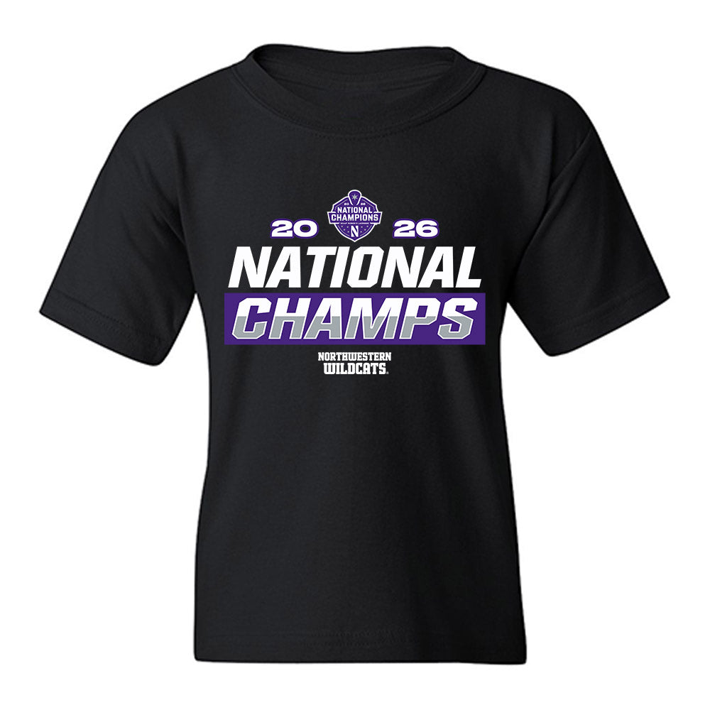 Northwestern - NCAA Women's Lacrosse : - National Champions 2026 Youth T-Shirt-0