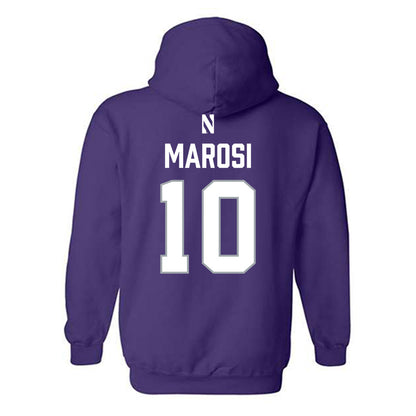 Northwestern - NCAA Women's Lacrosse : Claire Marosi - National Champions Shersey Hooded Sweatshirt-1