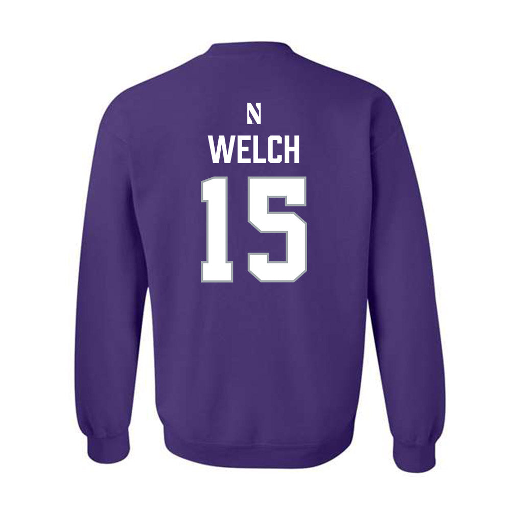 Northwestern - NCAA Women's Lacrosse : Kathryn Welch - National Champions Shersey Crewneck Sweatshirt-1