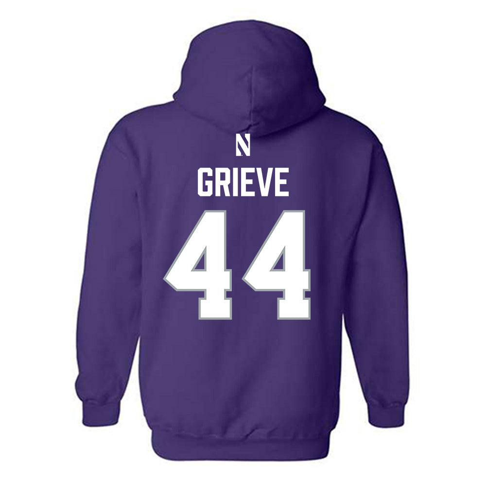 Northwestern - NCAA Women's Lacrosse : Camille Grieve - National Champions Shersey Hooded Sweatshirt-1