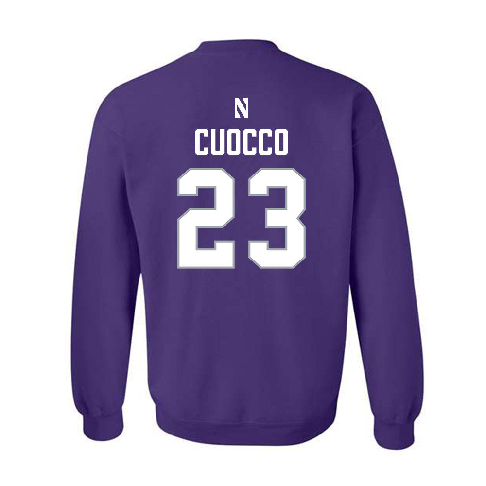 Northwestern - NCAA Women's Lacrosse : Jenika Cuocco - National Champions Shersey Crewneck Sweatshirt-1