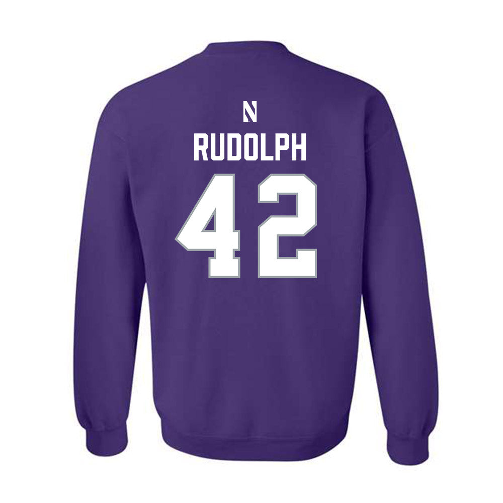 Northwestern - NCAA Women's Lacrosse : Hannah Rudolph - National Champions Shersey Crewneck Sweatshirt-1