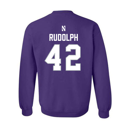 Northwestern - NCAA Women's Lacrosse : Hannah Rudolph - National Champions Shersey Crewneck Sweatshirt-1