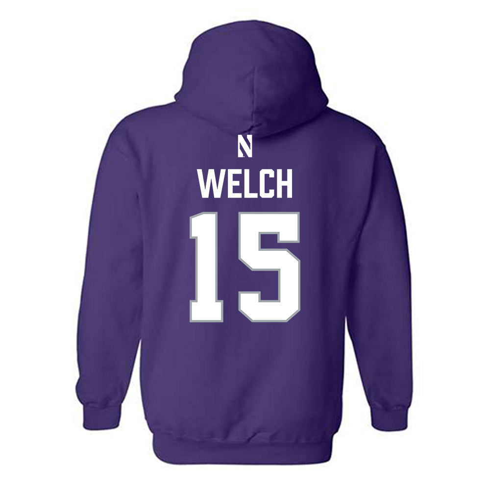 Northwestern - NCAA Women's Lacrosse : Kathryn Welch - National Champions Shersey Hooded Sweatshirt-1