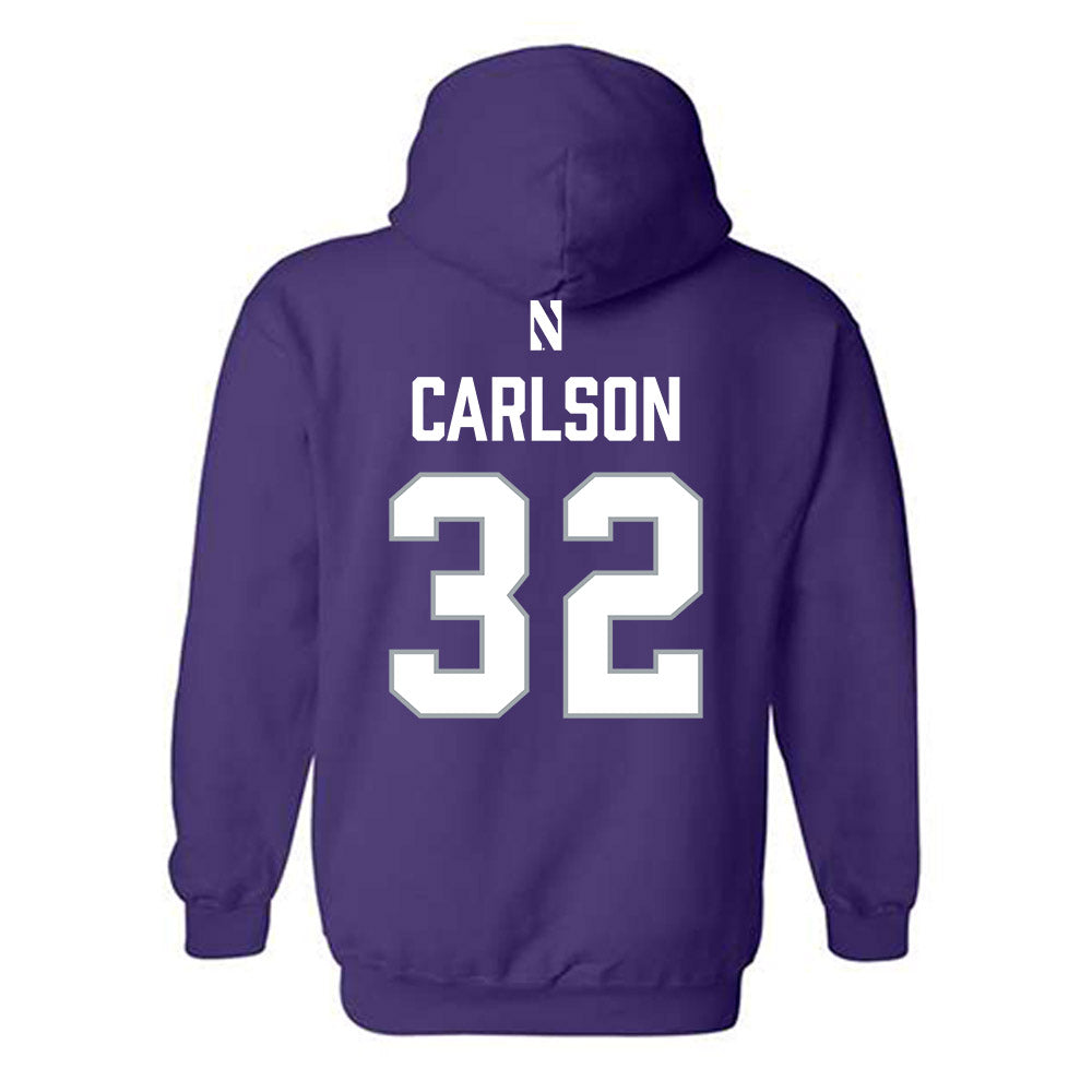 Northwestern - NCAA Women's Lacrosse : Liz Carlson - National Champions Shersey Hooded Sweatshirt-1