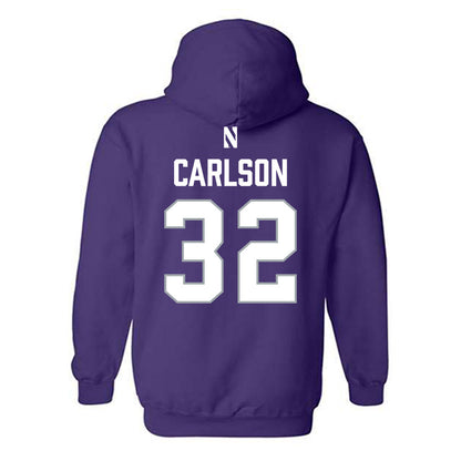 Northwestern - NCAA Women's Lacrosse : Liz Carlson - National Champions Shersey Hooded Sweatshirt-1