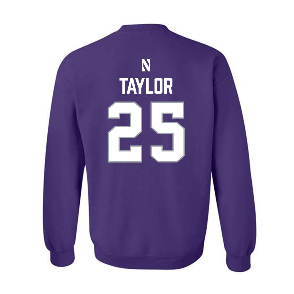 Northwestern - NCAA Women's Lacrosse : Madison Taylor - National Champions Shersey Crewneck Sweatshirt-1