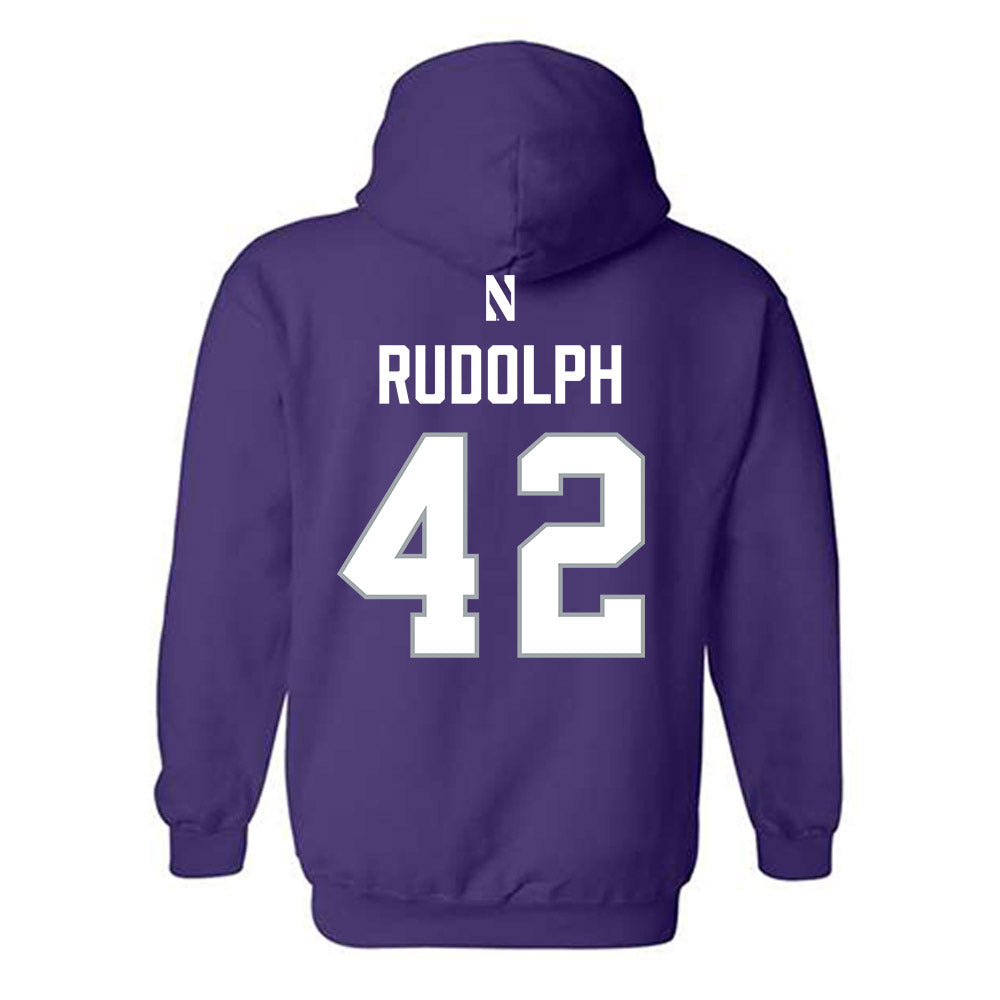 Northwestern - NCAA Women's Lacrosse : Hannah Rudolph - National Champions Shersey Hooded Sweatshirt-1