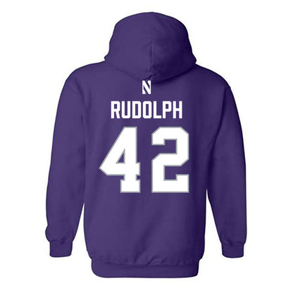 Northwestern - NCAA Women's Lacrosse : Hannah Rudolph - National Champions Shersey Hooded Sweatshirt-1