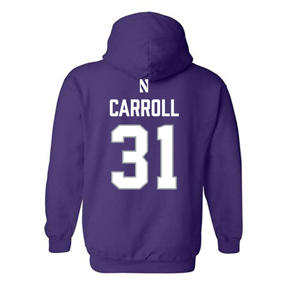 Northwestern - NCAA Women's Lacrosse : Mary Carroll - National Champions Shersey Hooded Sweatshirt-1