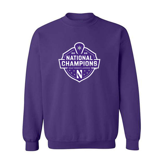 Northwestern - NCAA Women's Lacrosse : Madison Taylor - National Champions Shersey Crewneck Sweatshirt-0