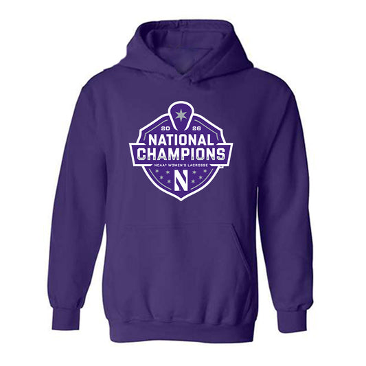 Northwestern - NCAA Women's Lacrosse : Kate Keller - National Champions Shersey Hooded Sweatshirt-0