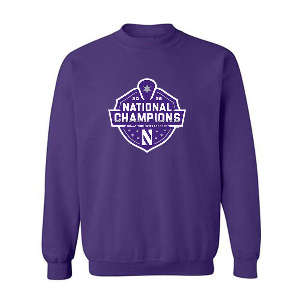 Northwestern - NCAA Women's Lacrosse : Francesca Argentieri - National Champions Shersey Crewneck Sweatshirt-0