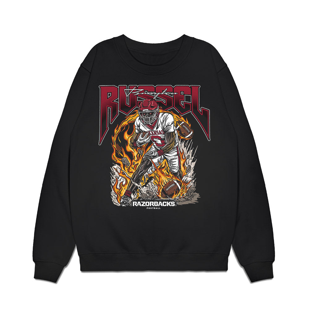 Arkansas - NCAA Football : Braylen Russell - Caricature Premium Crewneck Sweatshirt-0
