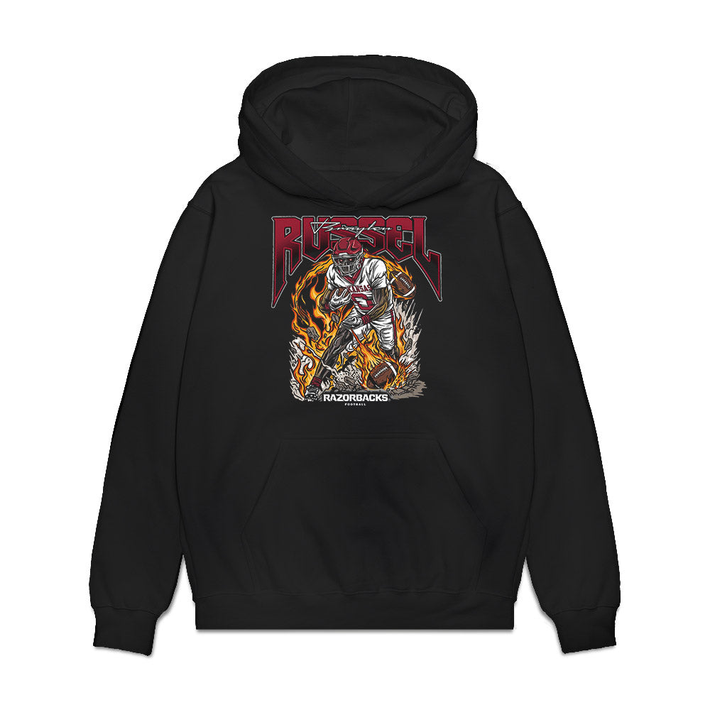 Arkansas - NCAA Football : Braylen Russell - Caricature Premium Hooded Sweatshirt-0