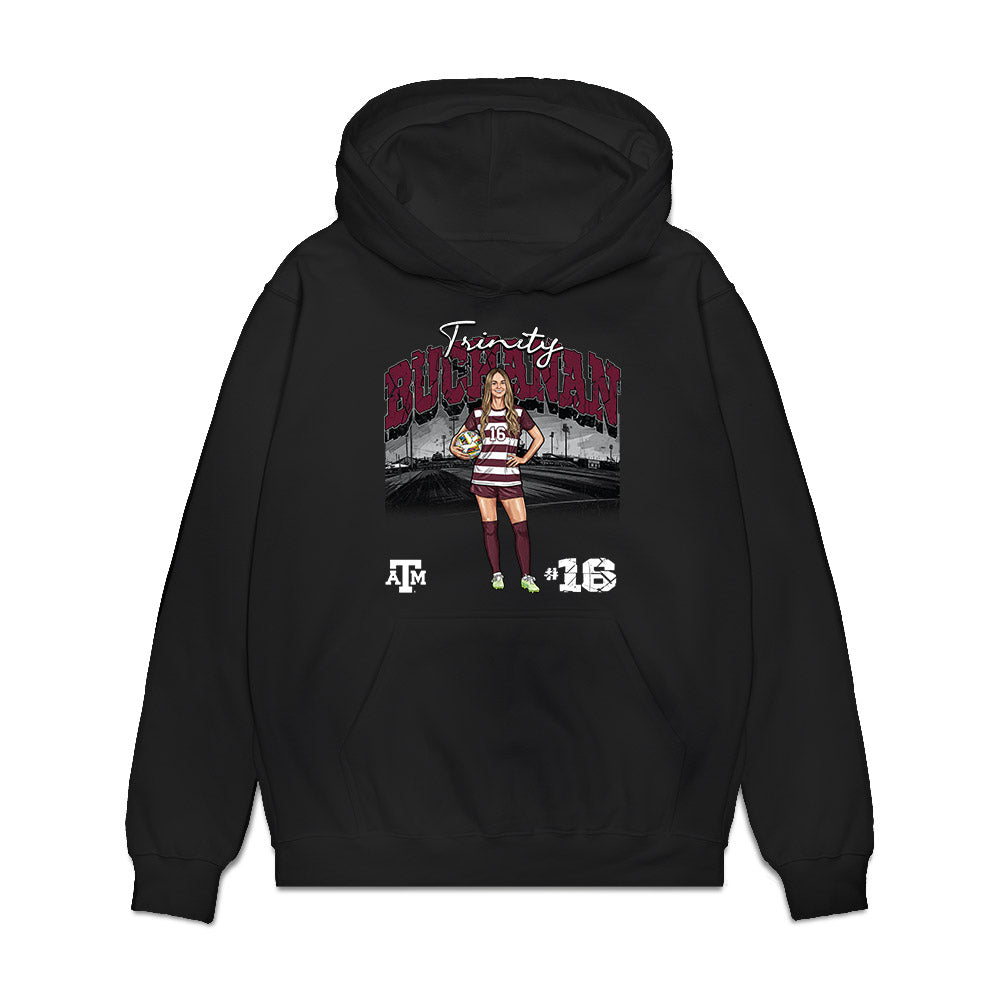 Texas A&M - NCAA Womens Soccer : Trinity Buchanan - Collage Premium Hooded Sweatshirt-0