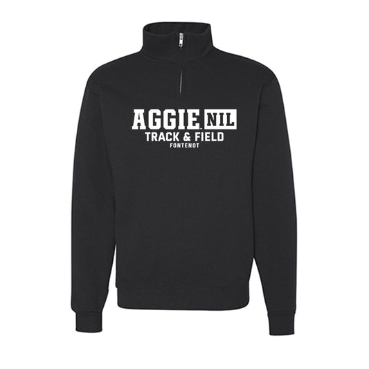 Texas A&M - NCAA Women's Track & Field : Kennady Fontenot - Nublend® Cadet Collar Quarter Zip Sweatshirt-0