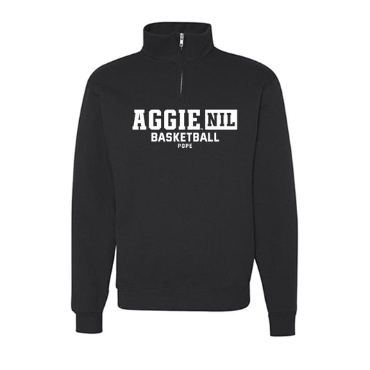 Texas A&M - NCAA Men's Basketball : Jordan Pope - Nublend® Cadet Collar Quarter Zip Sweatshirt-0