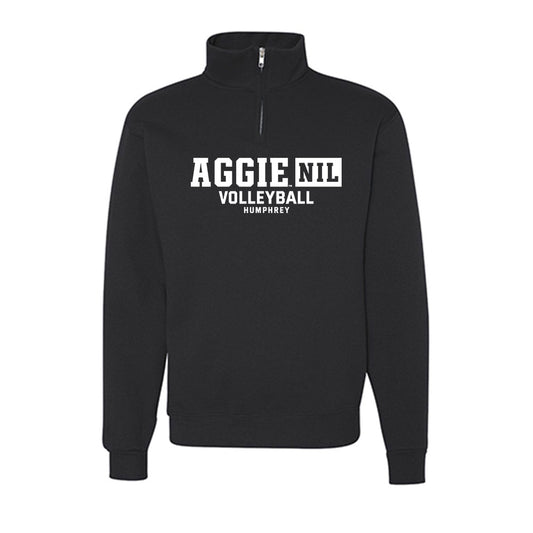 Texas A&M - NCAA Women's Volleyball : Taylor Humphrey - Nublend® Cadet Collar Quarter-Zip Sweatshirt-0