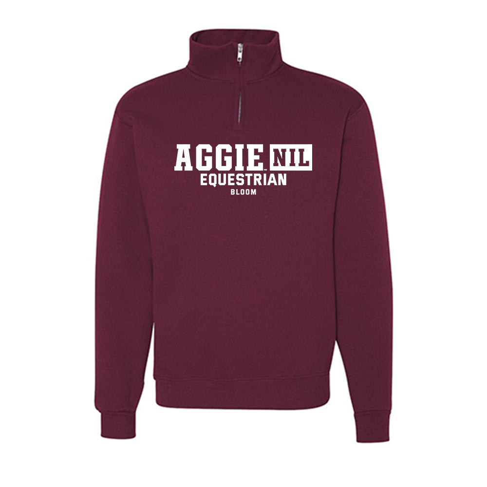 Texas A&M - NCAA Equestrian : Kaitlyn Bloom - Nublend® Cadet Collar Quarter Zip Sweatshirt-0
