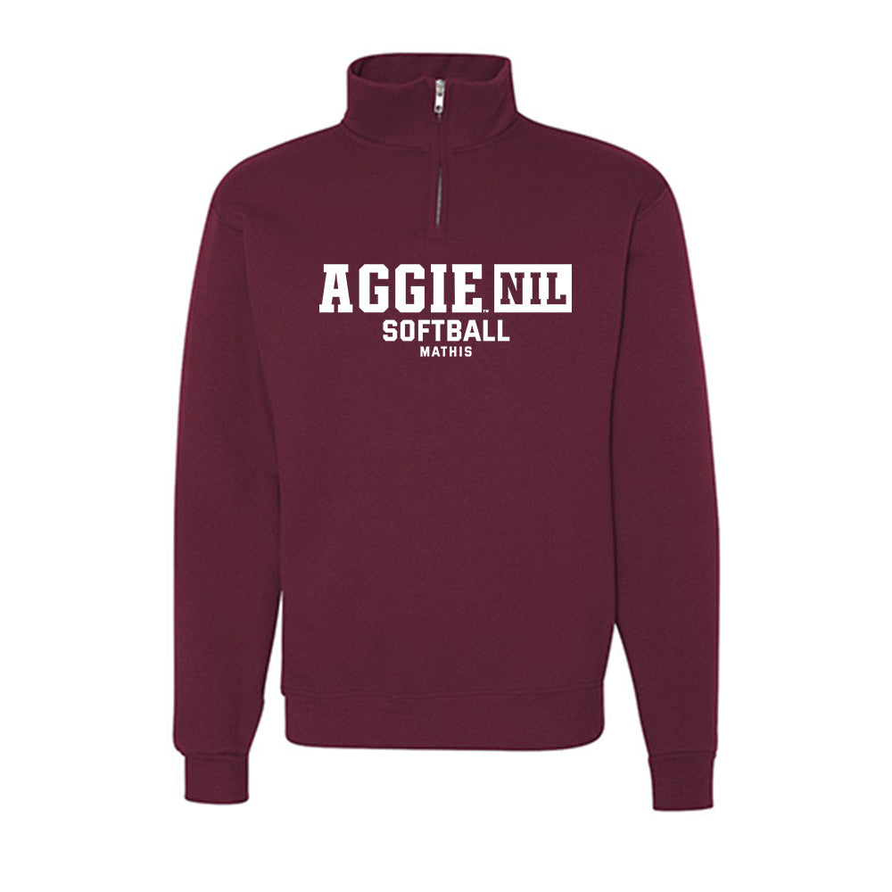 Texas A&M - NCAA Softball : Kelsey Mathis - Nublend® Cadet Collar Quarter Zip Sweatshirt-0