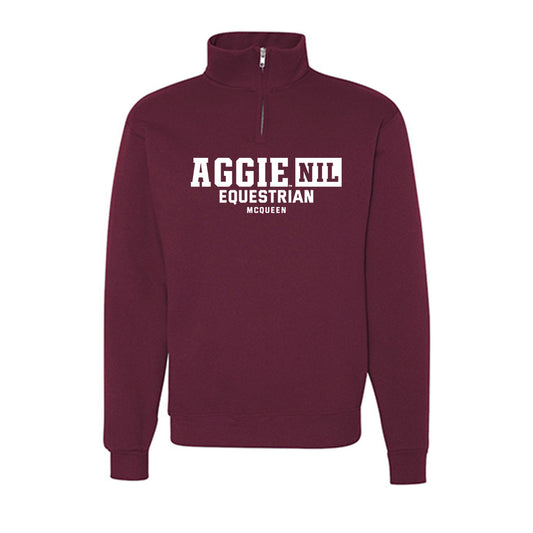 Texas A&M - NCAA Equestrian : Moriah McQueen - Nublend® Cadet Collar Quarter-Zip Sweatshirt-0
