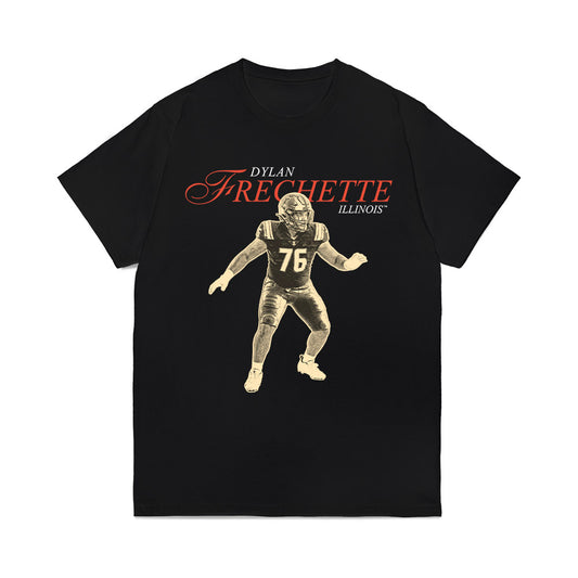 Illinois - NCAA Football : Dylan Frechette - Graphic Comfort Colors T-Shirt-0