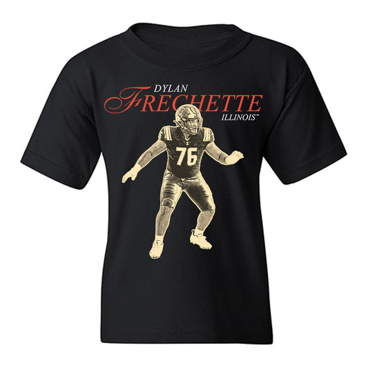 Illinois - NCAA Football : Dylan Frechette - Graphic Youth T-Shirt-0