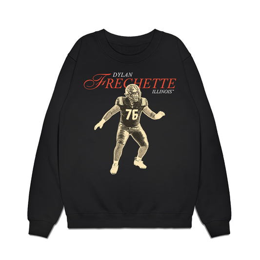 Illinois - NCAA Football : Dylan Frechette - Graphic Premium Crewneck Sweatshirt-0
