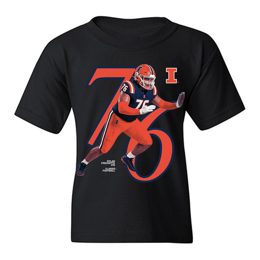 Illinois - NCAA Football : Dylan Frechette - Graphic Youth T-Shirt-0