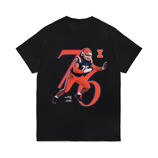 Illinois - NCAA Football : Dylan Frechette - Graphic Comfort Colors T-Shirt-0