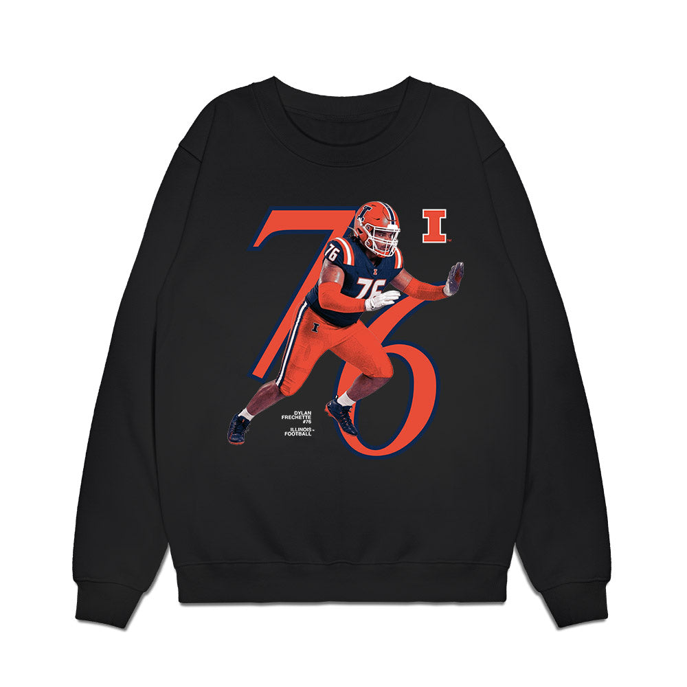 Illinois - NCAA Football : Dylan Frechette - Graphic Premium Crewneck Sweatshirt-0