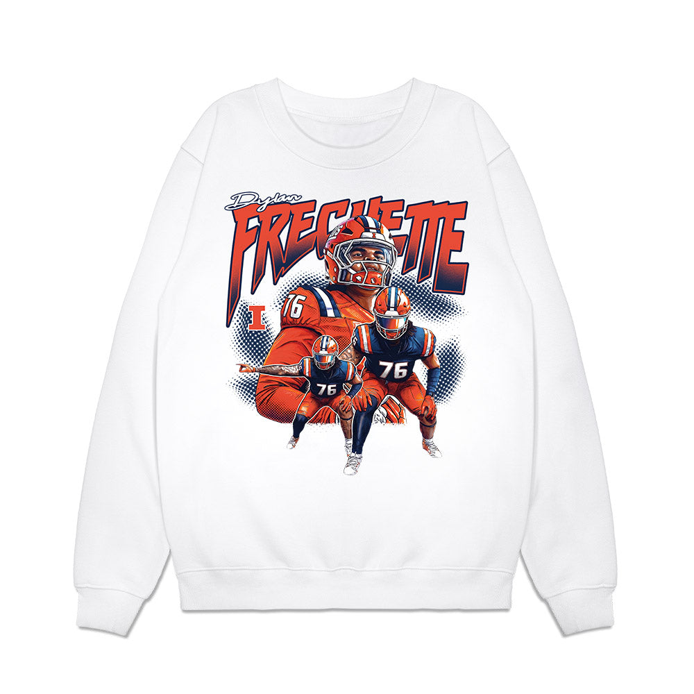 Illinois - NCAA Football : Dylan Frechette - Collage Premium Crewneck Sweatshirt-0