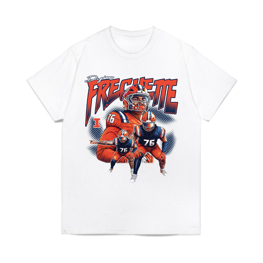 Illinois - NCAA Football : Dylan Frechette - Collage Comfort Colors T-Shirt-0