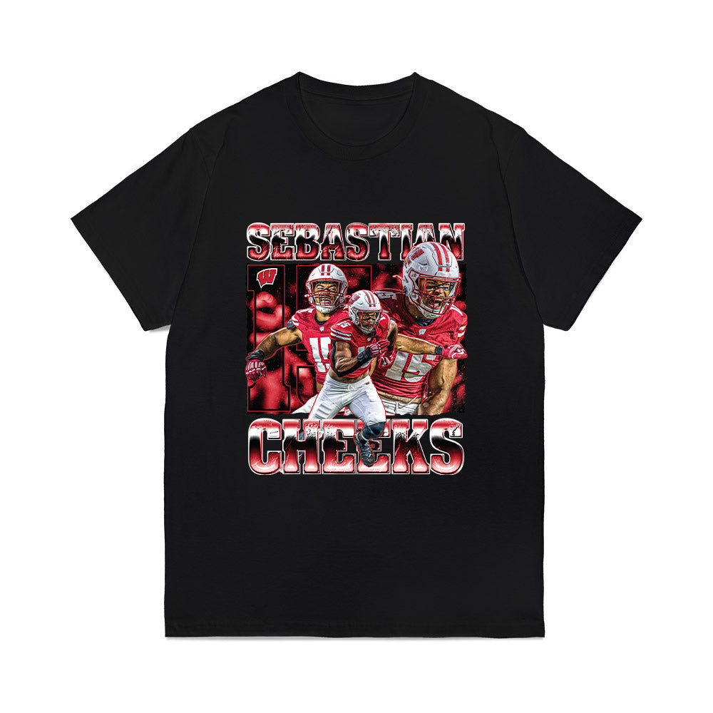 Wisconsin - NCAA Football : Sebastian Cheeks - Collage Comfort Colors T-Shirt-0
