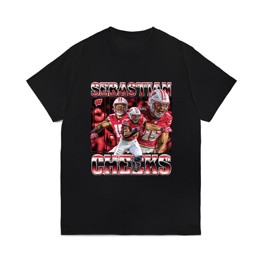 Wisconsin - NCAA Football : Sebastian Cheeks - Collage Comfort Colors T-Shirt-0