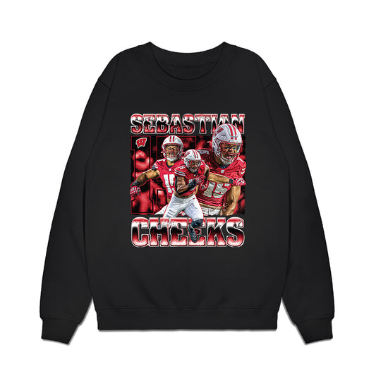 Wisconsin - NCAA Football : Sebastian Cheeks - Collage Premium Crewneck Sweatshirt-0