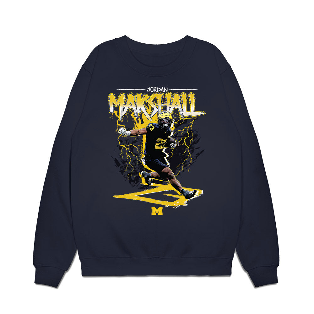 Michigan - NCAA Football : Jordan Marshall - Collage Premium Crewneck Sweatshirt-0