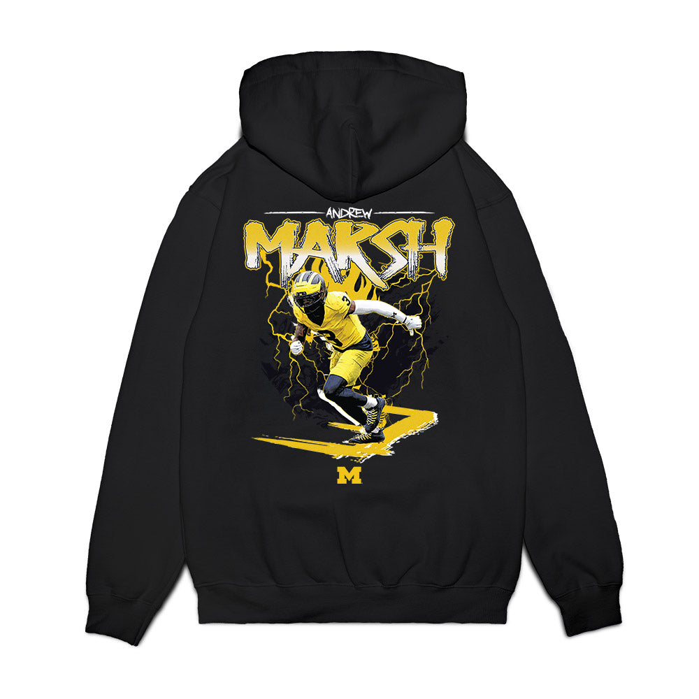 Michigan - NCAA Football : Andrew Marsh - Collage Premium Hooded Sweatshirt-1