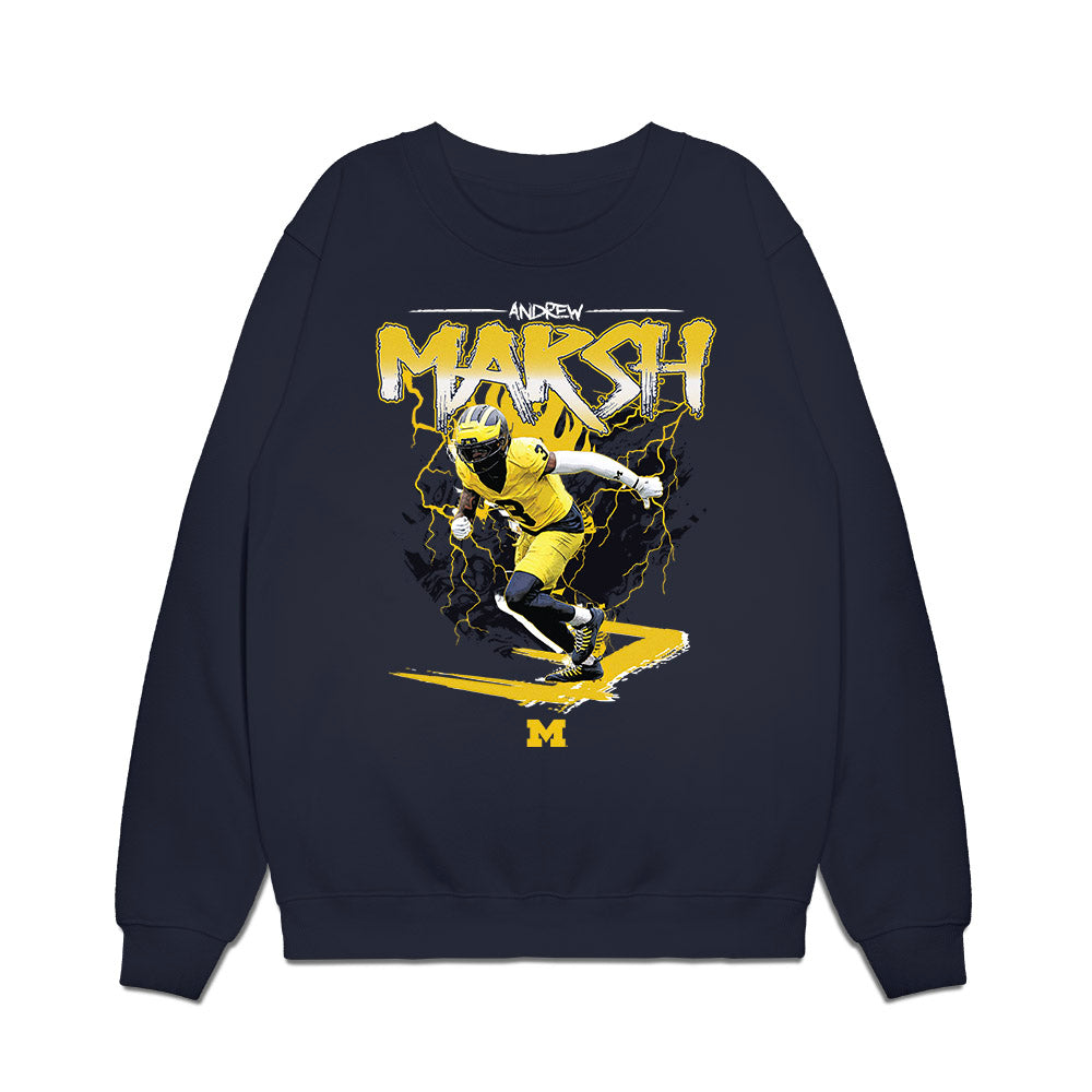 Michigan - NCAA Football : Andrew Marsh - Collage Premium Crewneck Sweatshirt-0