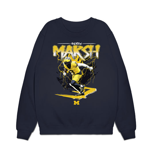 Michigan - NCAA Football : Andrew Marsh - Collage Premium Crewneck Sweatshirt-0