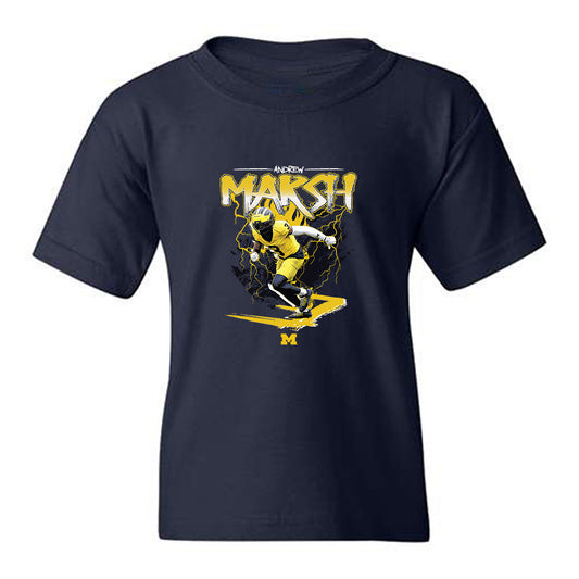 Michigan - NCAA Football : Andrew Marsh - Collage Youth T-Shirt-0