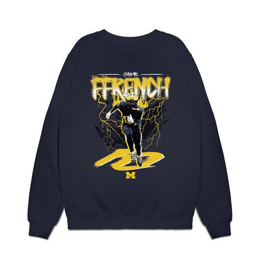 Michigan - NCAA Football : Jaime Ffrench - Collage Premium Crewneck Sweatshirt-0