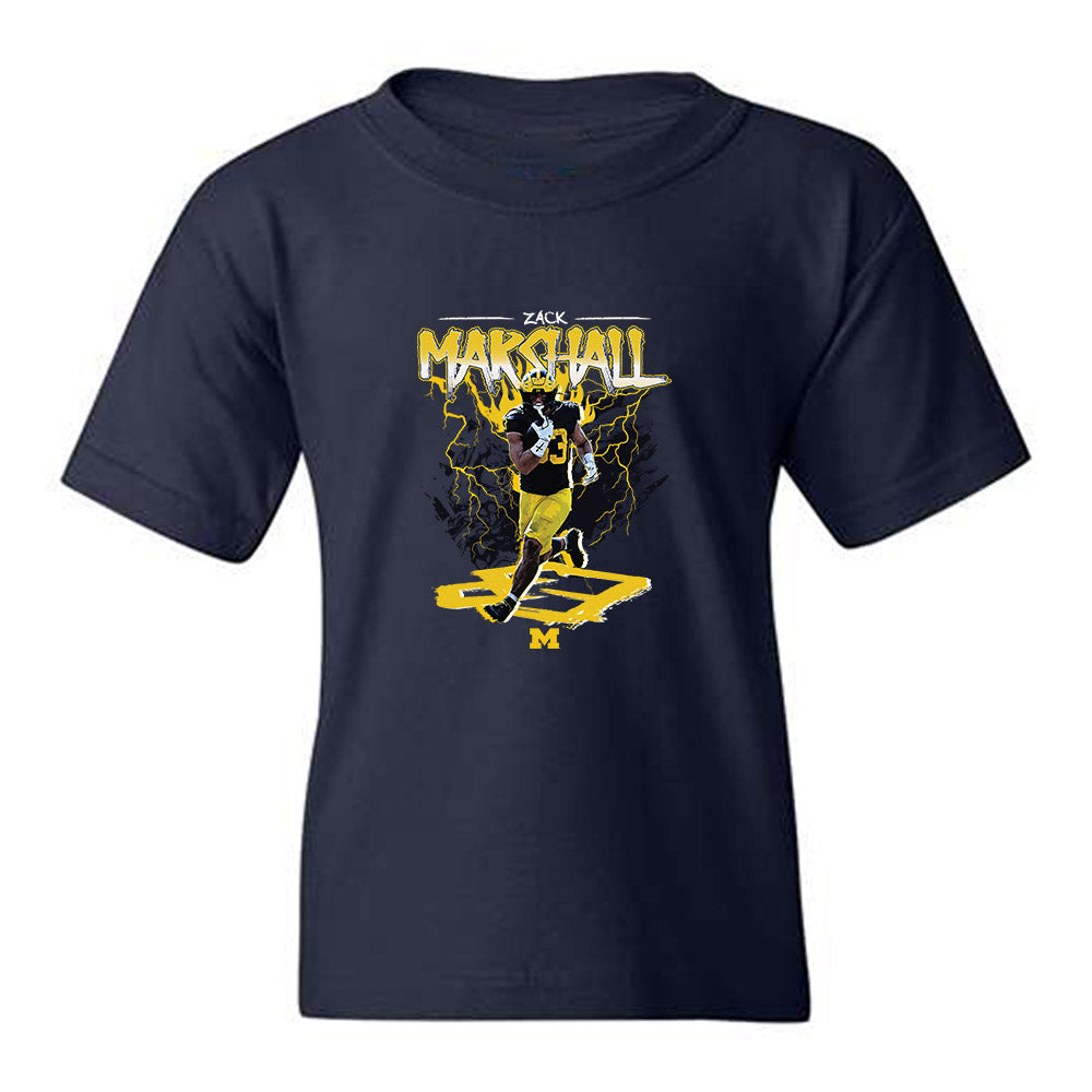Michigan - NCAA Football : Zack Marshall - Collage Youth T-Shirt-0