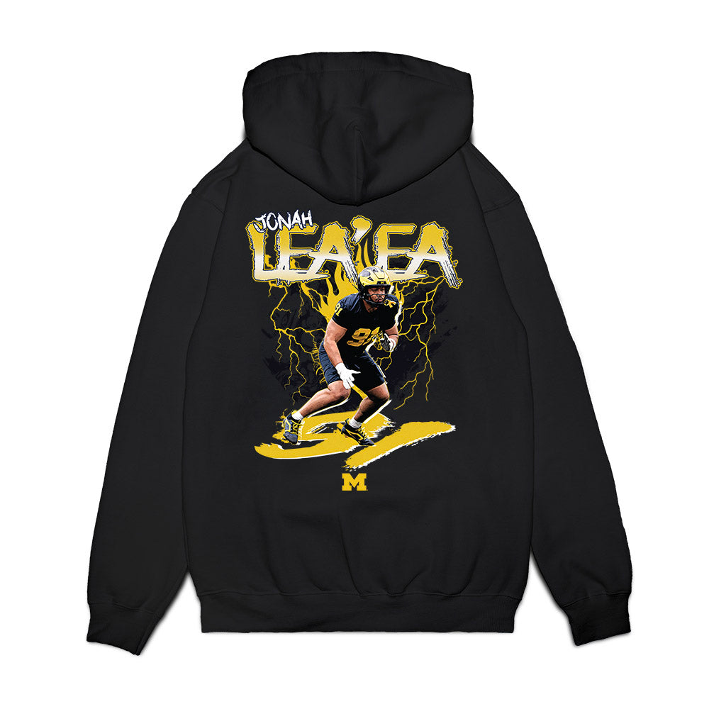 Michigan - NCAA Football : Jonah Lea'ea - Collage Premium Hooded Sweatshirt-1