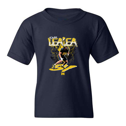 Michigan - NCAA Football : Jonah Lea'ea - Collage Youth T-Shirt-0