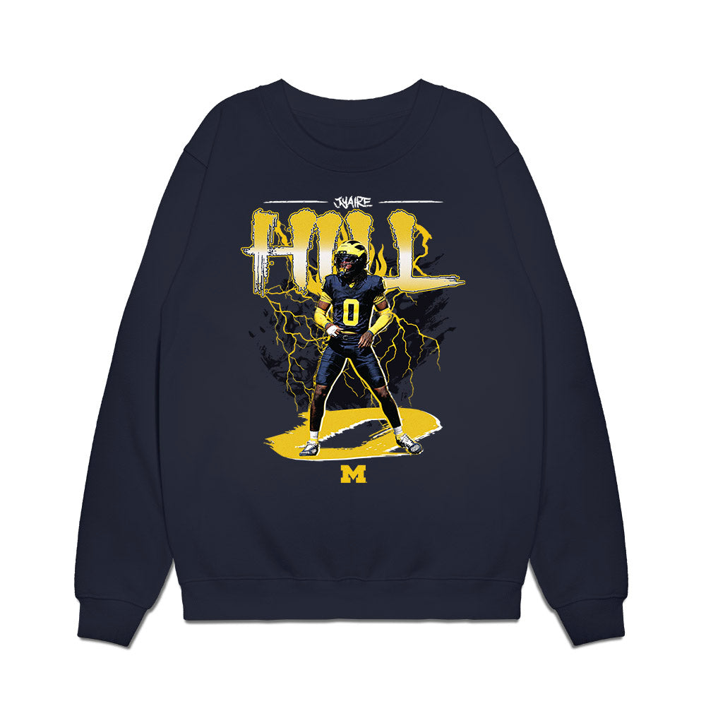 Michigan - NCAA Football : Jyaire Hill - Collage Premium Crewneck Sweatshirt-0