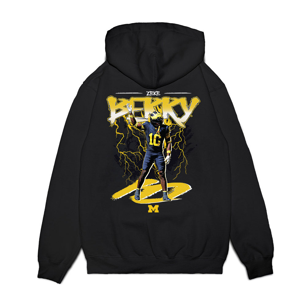 Michigan - NCAA Football : Zeke Berry - Collage Premium Hooded Sweatshirt-1
