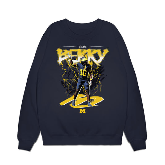 Michigan - NCAA Football : Zeke Berry - Collage Premium Crewneck Sweatshirt-0