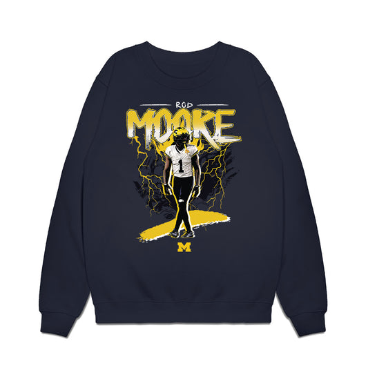 Michigan - NCAA Football : Rod Moore - Collage Premium Crewneck Sweatshirt-0